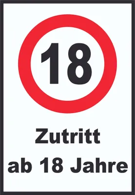 Produktbild von Zutritt ab 18 Jahre Schild A1 (594x841mm)