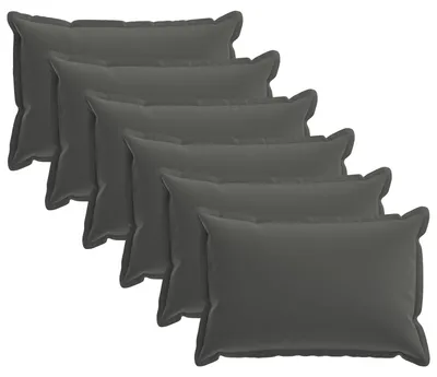 Productafbeelding van vidaXL Kussenhoezen, 6 stuks, HOUTEN, antraciet, 30 x 50 cm, polyester