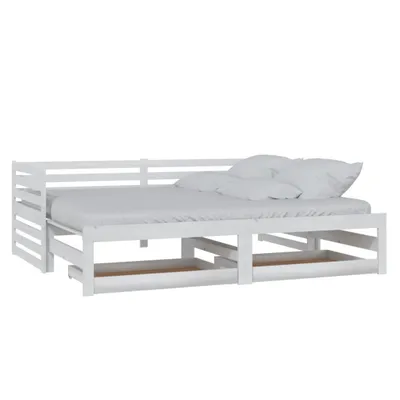 Immagine prodotto di vidaXL Letto da giorno allungabile 2x(90x200) cm in legno di pino massiccio bianco