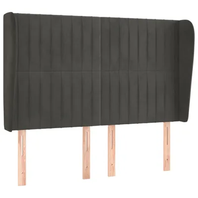 Produktbild von vidaXL Kopfteil mit Ohren Dunkelgrau 147x23x118/128 cm Samt