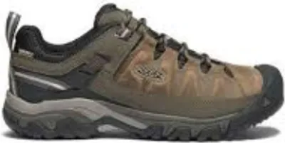 A single brown and black KEEN Targhee 3 WP hiking shoe is shown from a side view against a white background.