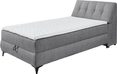 Produktbild von Boxbett >ATLANTIS 6< 120x200 cm Liegefläche, Bezug dark grey - 125x102x240cm (BxHxT)