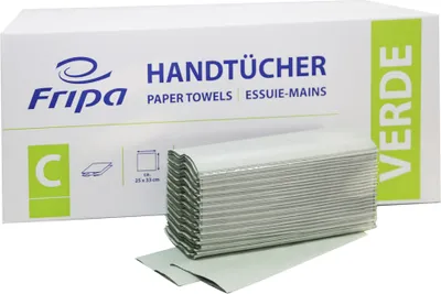 Produktbild von Fripa Handtuchpapier VERDE 250 x 330 mm C-Falz grün 1-lagig 20 x 180 Blatt
