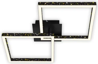 A modern, geometric wall or ceiling light fixture with a glitter effect.