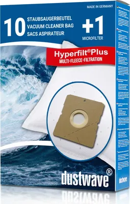 Produktbild von Dustwave® 10 Staubsaugerbeutel für Emerio VE-108312 - hocheffizient mit Hygieneverschluss -   Germany