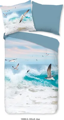 Obrázek produktu pro Dobré ráno Bettbezug "divoké moře/vlny/ryby" - Blau - (135x200 cm) - Baumwolle