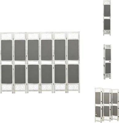 Image de vidaXL 6 pcs. Séparation de pièce Gris 210x165 cm Tissu - Séparation de pièce