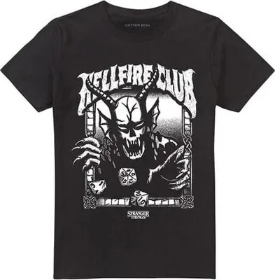 Produktbild von Stranger Things T-Shirt Herren Season 5 - Hellfire Club Mono schwarz M