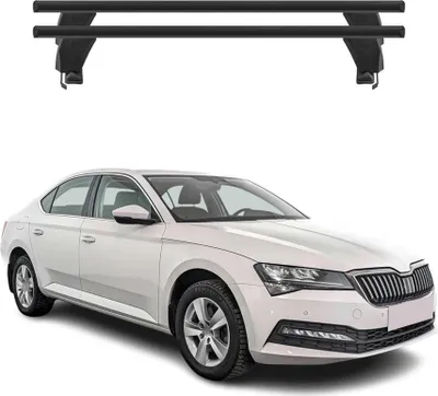 Image de Menabo Barres de toit Transversales pour Skoda Superb 2015-2019 Noir ABE 2x