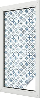 Obrázek produktu pro Vitrážová fólie na okno - 116x50 cm - vitrážový vzor - neprůhledná dekorační fólie pro ochranu soukromí - samolepicí, UV ochrana - květinové dekorace