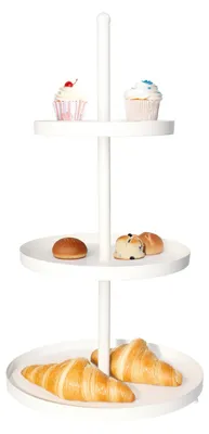 Produktbild von Etagere - weis - Metall - 3-lagig - 25 x 35 cm - Snacks/hoher Tee - Servierplatte