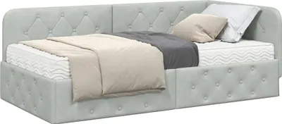 Obrázok produktu pre Rohový rám postele Svetlosivá 90 x 200 cm Zamat