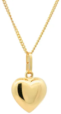 Produktbild von Gold Anhänger Herz mit Goldkette massiv 333 - 8 Karat Gold 38 cm