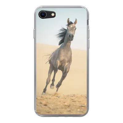 Produktbild von MuchoWow® Handyhülle Schutzhülle Hülle für iPhone 7 Pferd - Sand - Wüste Silikon Softcase Handy Hülle - Kartenhalter