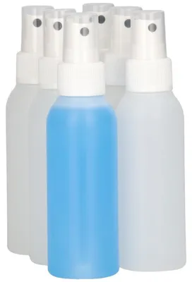 Productafbeelding van Set van 6 Ronde Plastic Flessen 100 ml met Spraypomp
