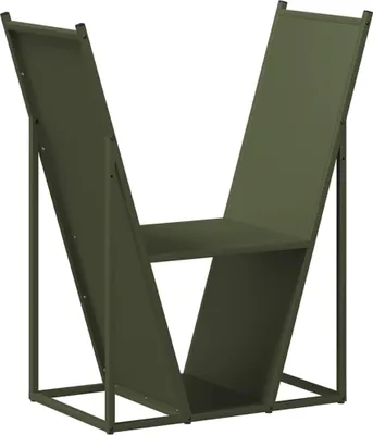 Obrázok produktu pre vidaXL Stojan na palivové drevo olivovo zelený 69,5x35x81 cm Oceľ valcovaná za studena