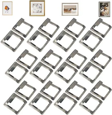 Immagine prodotto di Set di ganci per cornici in metallo, 24 pezzi, 39x38x15 mm, senza foratura