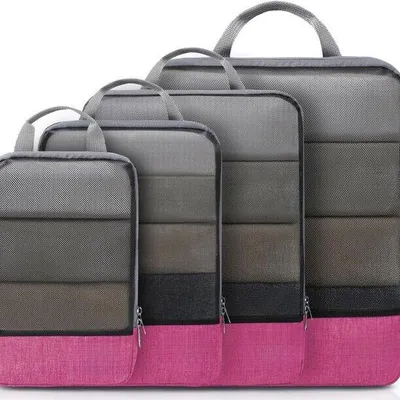 Produktbild von Famanu Kompressions-Packwürfel Set – 4-teilig, erweiterbarer Kofferorganizer