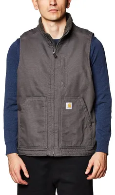 Immagine prodotto di Gilet da uomo Carhartt, vestibilità ampia, tessuto "Washed Duck" con fodera in Sherpa