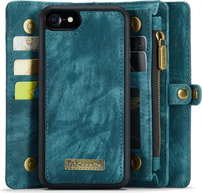 Produktbild von iPhone SE (2022/2020), iPhone 8 / 7 Hülle - CaseMe 008 2-in-1 Klapphülle & Back Cover mit Brieftasche - Blau