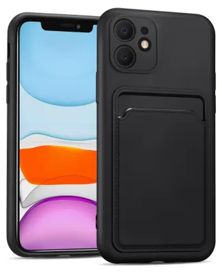 Zdjęcie produktu dla Etui na telefon komórkowy Apple iPhone 11 Silikonowe etui z kieszenią na kartę Slim Wallet Case, czarne