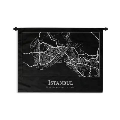 Produktbild von MuchoWow® Wandteppich Wandbehang Stadtplan - Istanbul - Karte 120x90 cm Tapisserie Dekoration Wandtuch - Wohnen - Aufhänger für die Wand