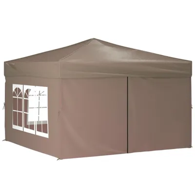 Obrázek produktu pro Skládací party stan s bočními stěnami taupe 3 x 3 m