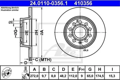 Produktbild von ATE Bremsscheiben (2 Stück)  24.0110-0356.1