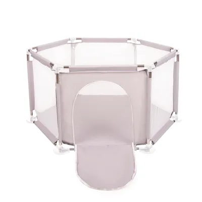 Produktbild von Selonis Laufstall faltbarer Baby Sechseckiger ohne Bälle 63x64cm - Für Kinder Kinderlaufstall Kinder zaun Spielecke baby Indoor spielplatz - Grau
