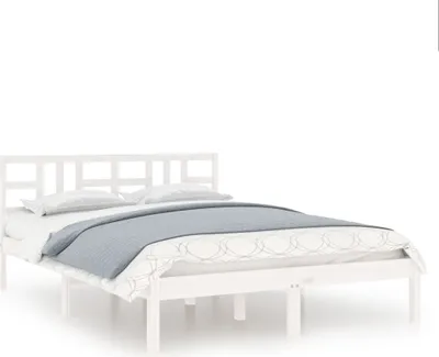 Immagine prodotto di vidaXL Letto in legno massiccio bianco 150x200 cm