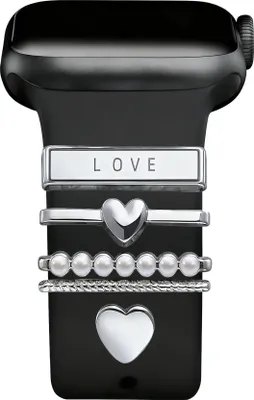 Produktbild von Watch Strap Charm - Hearts (silver)
