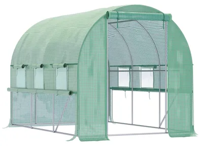 Produktbild von Tunnelgewächshaus - Anzuchtgewächshaus - Folientunnel - Tomatengewächshaus - Gemüsehaus - Mit stabilem Stahlrahmen