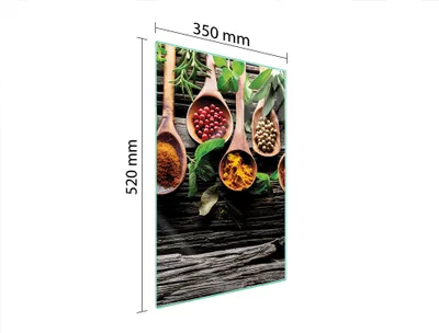 Produktbild von Herdabdeckplatte 35x52 Glaskeramikkochfeld Abdeckung Spritzschutz Glasplatte Deko Schneidebrett Gewürze Holz