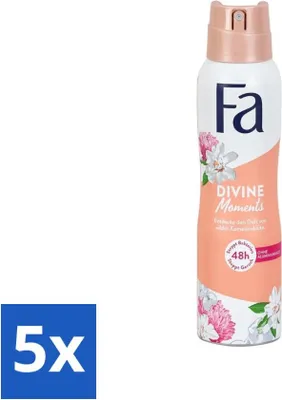 Produktbild von Fa – Divine Moments – Deodorantspray – Wilde Kamelienblüte – 150 ml - Vorteilspack - 5 Stücke