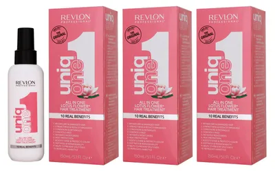 Produktbild von Revlon Uniq One Lotus Flower 3 x 150 ml Hair Treatment Haarpflege Set