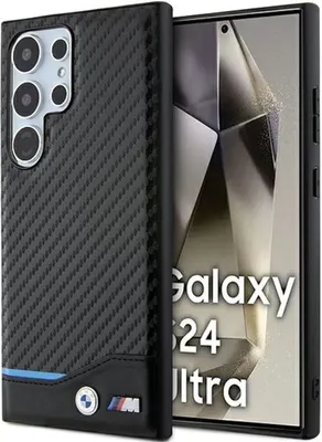 Produktbild von BMW Leather Carbon Blue Line - Case for Samsung Galaxy S24 Ultra (black)