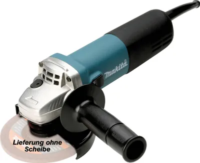 A Makita angle grinder is shown against a white background.