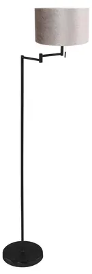 Image de Mexlite - lampadaire - Bella - noir - métal velours tissu - Ø 45cm - E27 - 3886ZW