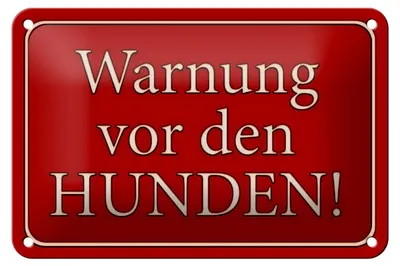 Produktbild von Blechschild Hinweis 18x12cm Warnung vor den Hunden