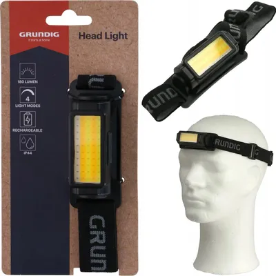 Zdjęcie produktu dla Latarka czołowa Grundig akumulatorowa regulowana Lampa Czołówka USB-C