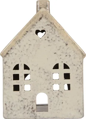 Immagine prodotto di Clayre & Eef Portacandele House 11x7x16 cm in Vetroceramica grigia