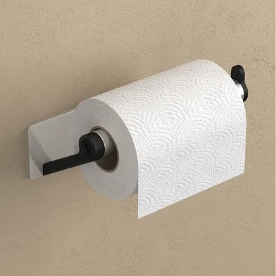 Produktbild von doporro Toilettenpapierhalter selbstklebend, Klopapierhalter aus Edelstahl ohne Bohren, Klorollenhalter für Badezimmer, Matt schwarz/Nickel gebürstet Lino-02