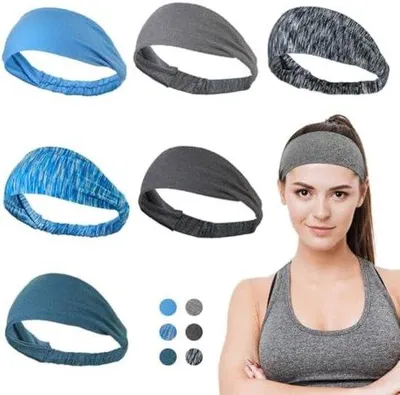 Produktbild von Sportbanden für Frauen, Schweißbanden für Fitness, Yoga und Training, 6 Stücke in Vielfarbig