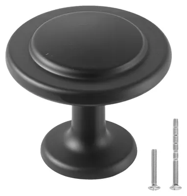 Image de VEVOR Bouton de Meuble, Lot de 30, Poignée de Placard, 3 cm, en Alliage de Zinc, en Forme Champignon, avec Vis, Bouton pour Tiroirs, Portes, Commodes, Armoires, Salle de Bain, Chambre à Coucher, Noir