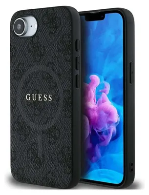 Obrázok produktu pre Guess 4G Ring Classic Logo MagSafe kryt na iPhone 16e – čierny