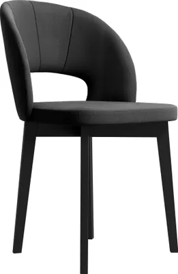Produktbild von Esszimmerstuhl Verona (1 St), Polsterstühl mit Holzgestell, Stühle aus Veloursbezug, modernes Design (Stoff: riviera 96 - dunkelgrau, Beinfarbe: Schwarz)