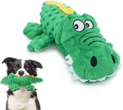 Immagine prodotto di Coccodrillo in peluche per cani - giocattolo da masticare sicuro per cani di piccola e media taglia
