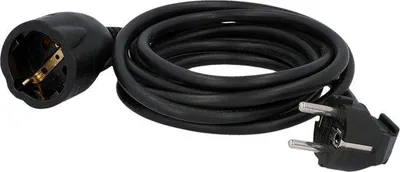 Productafbeelding van Geaarde Verlengkabel 3 Meter Zwart H05VV-F 1,5mm² IP20
