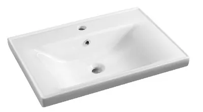 Zdjęcie produktu dla Aqualine Sava - Umywalka 600x460 mm, z przelewem, z otworem na baterię, biała 2060