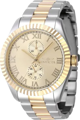 A close-up studio shot of a men's watch.